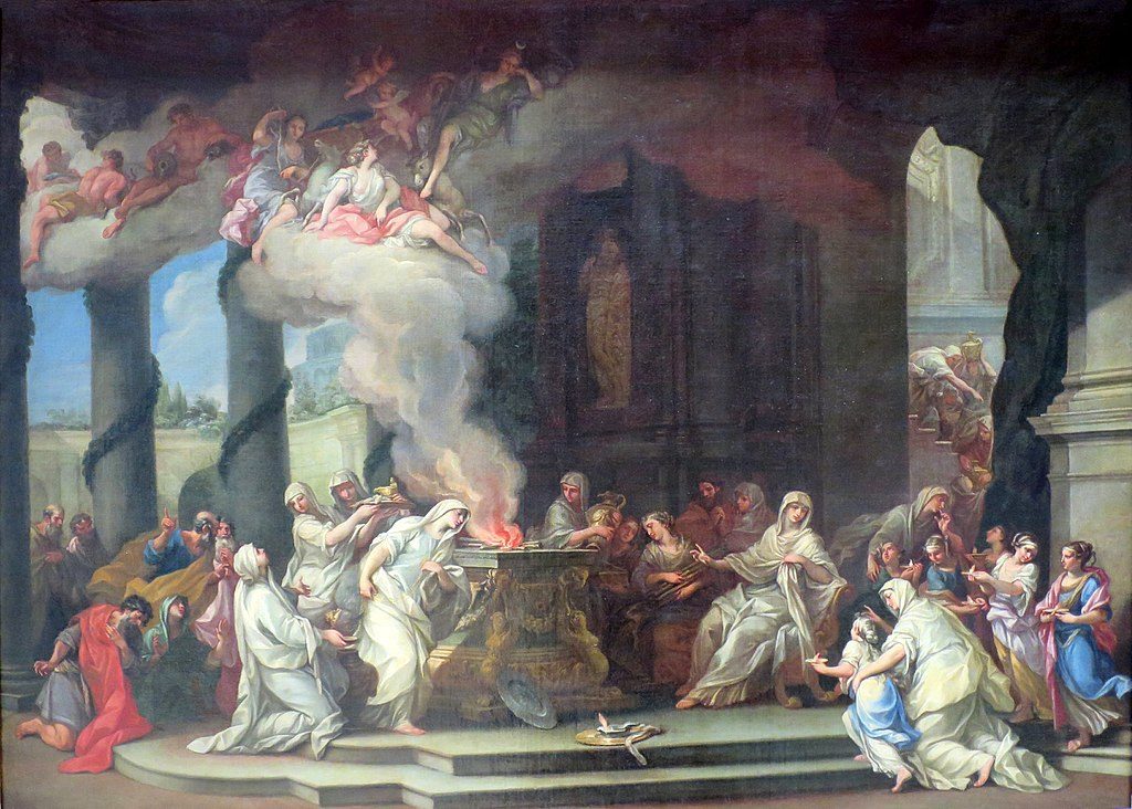 A guide to the House of Vestal Virgins Dedication of a New Vestal Virgin by Alessandro Marchesini (Source: Wikimedia Commons)