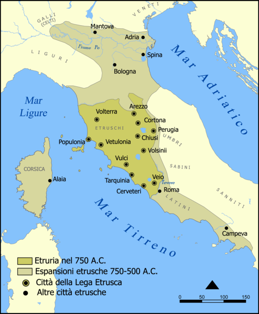 Who were the Etruscans? 512px Etruscan civilization italian map